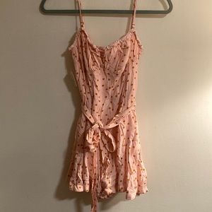NWT Free People Pink Polka Dot Romper
